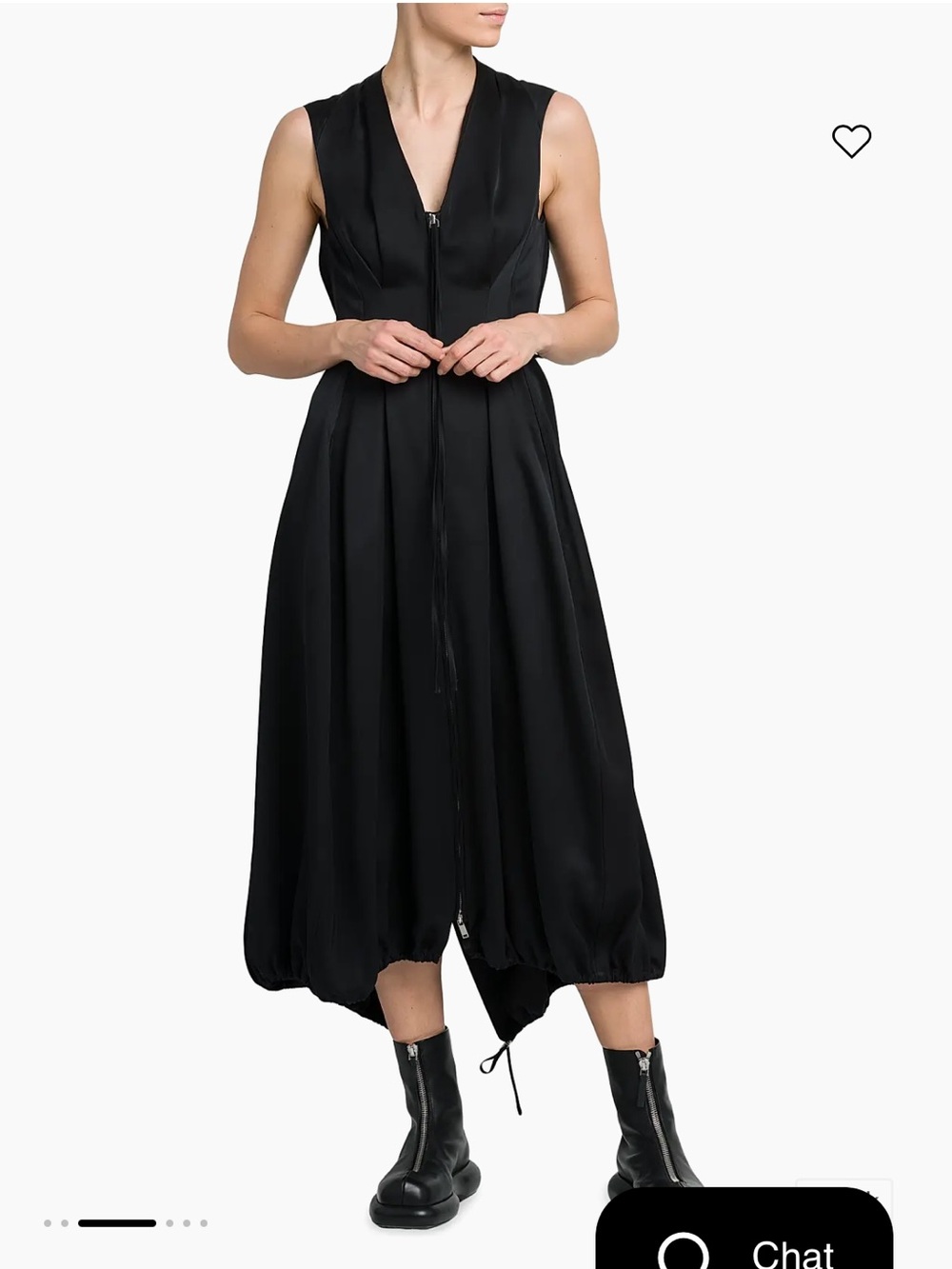 Jil Sander Charcoal Black Full A-Line Zip Skirt